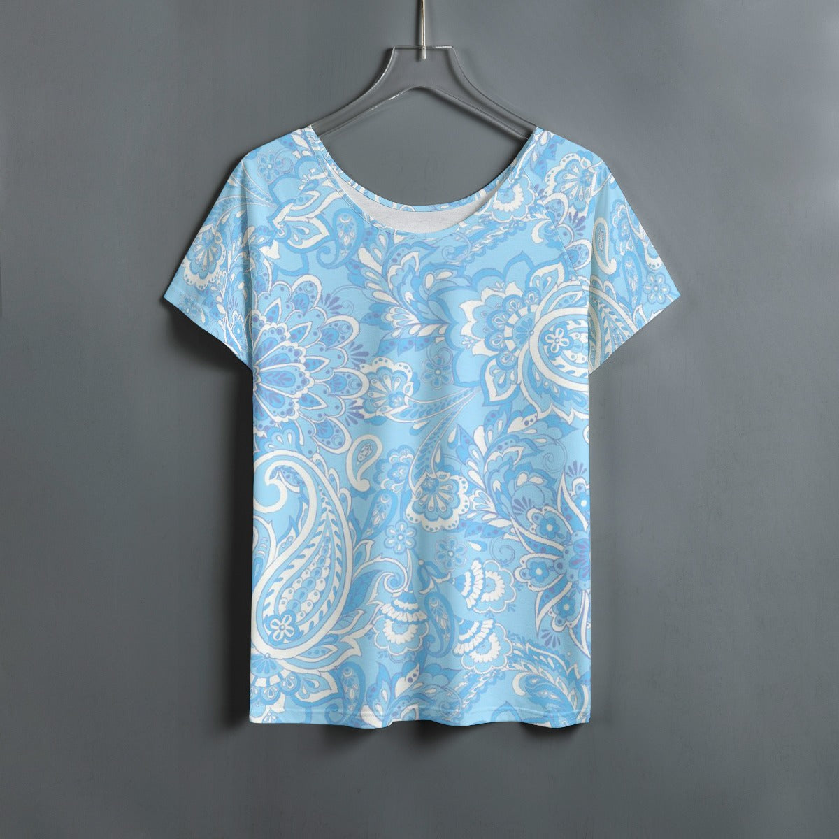 All-Over Print Women's Round Neck T-shirt With Raglan Sleeve