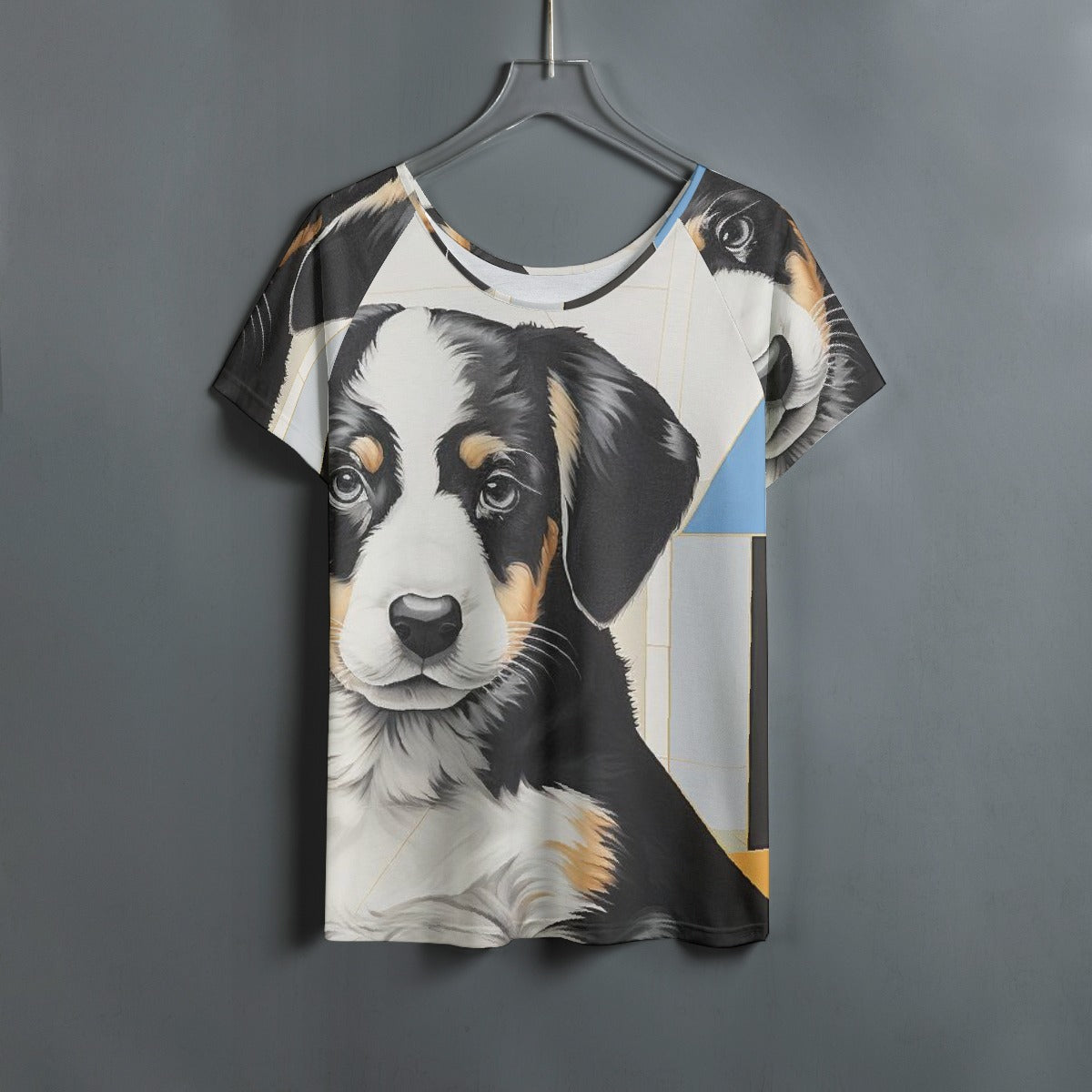 All-Over Print Women's Round Neck T-shirt With Raglan Sleeve