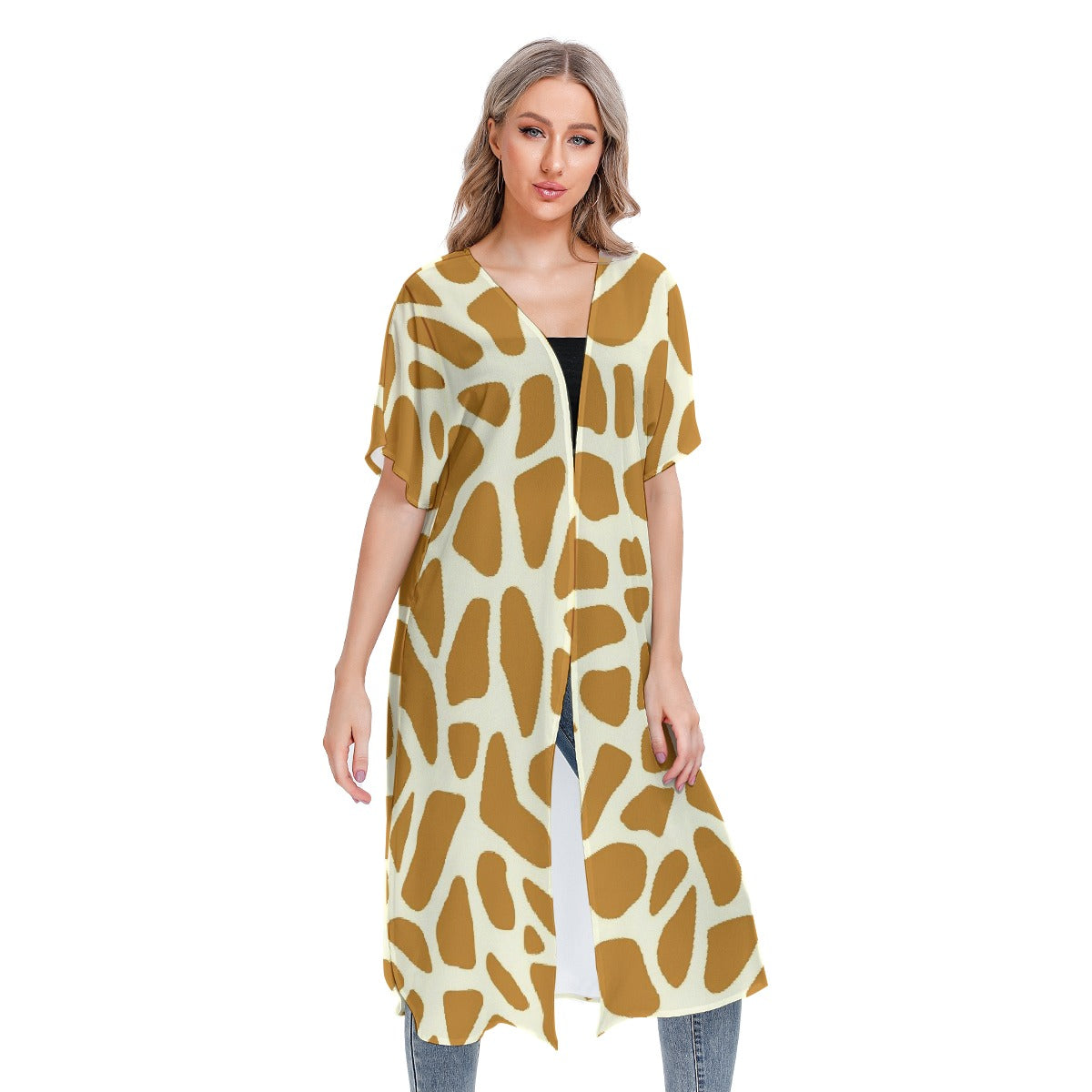 All-Over Print Women's Short Sleeve Cardigan