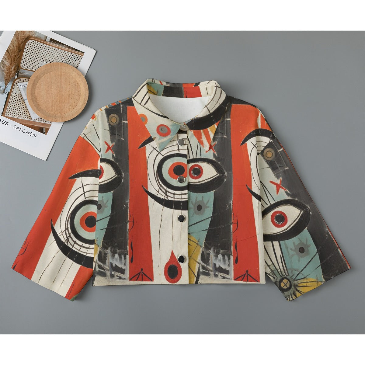 All-Over Print Women's Cropped Jacket | 245GSM Cotton