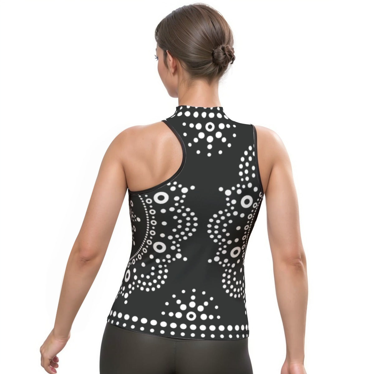 All-Over Print Women's Halter Sleeveless Asymmetrical Tank Top