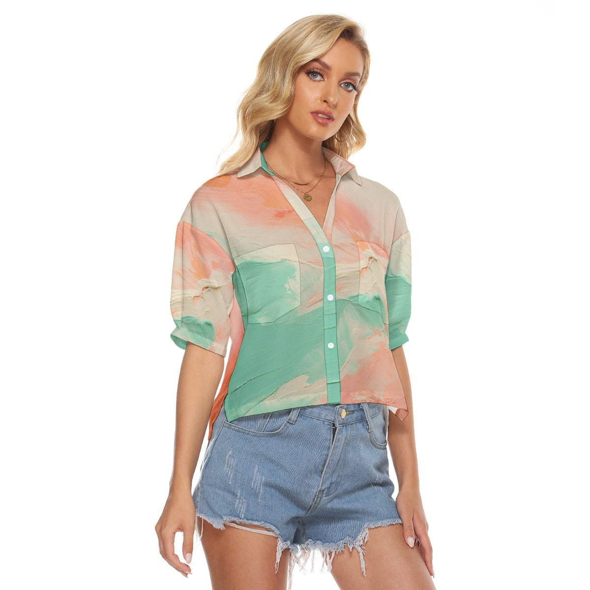 All-Over Print Women's V-neck Shirts