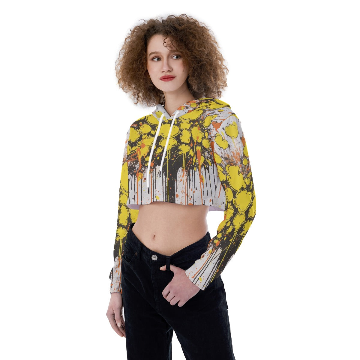 All-Over Print Women's Crop Top Hoodie