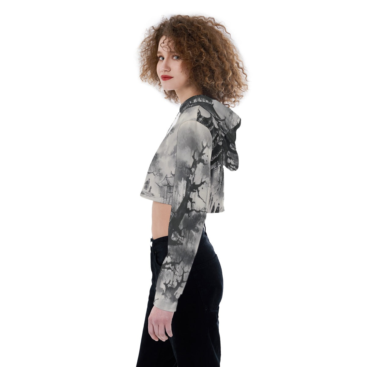 All-Over Print Women's Crop Top Hoodie
