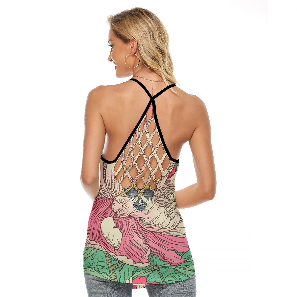 All-Over Print Women's Criss-Cross Open Back Tank Top