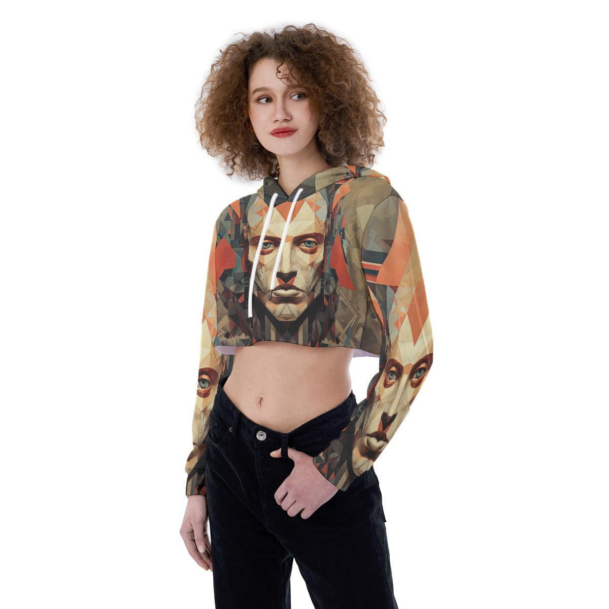 All-Over Print Women's Crop Top Hoodie
