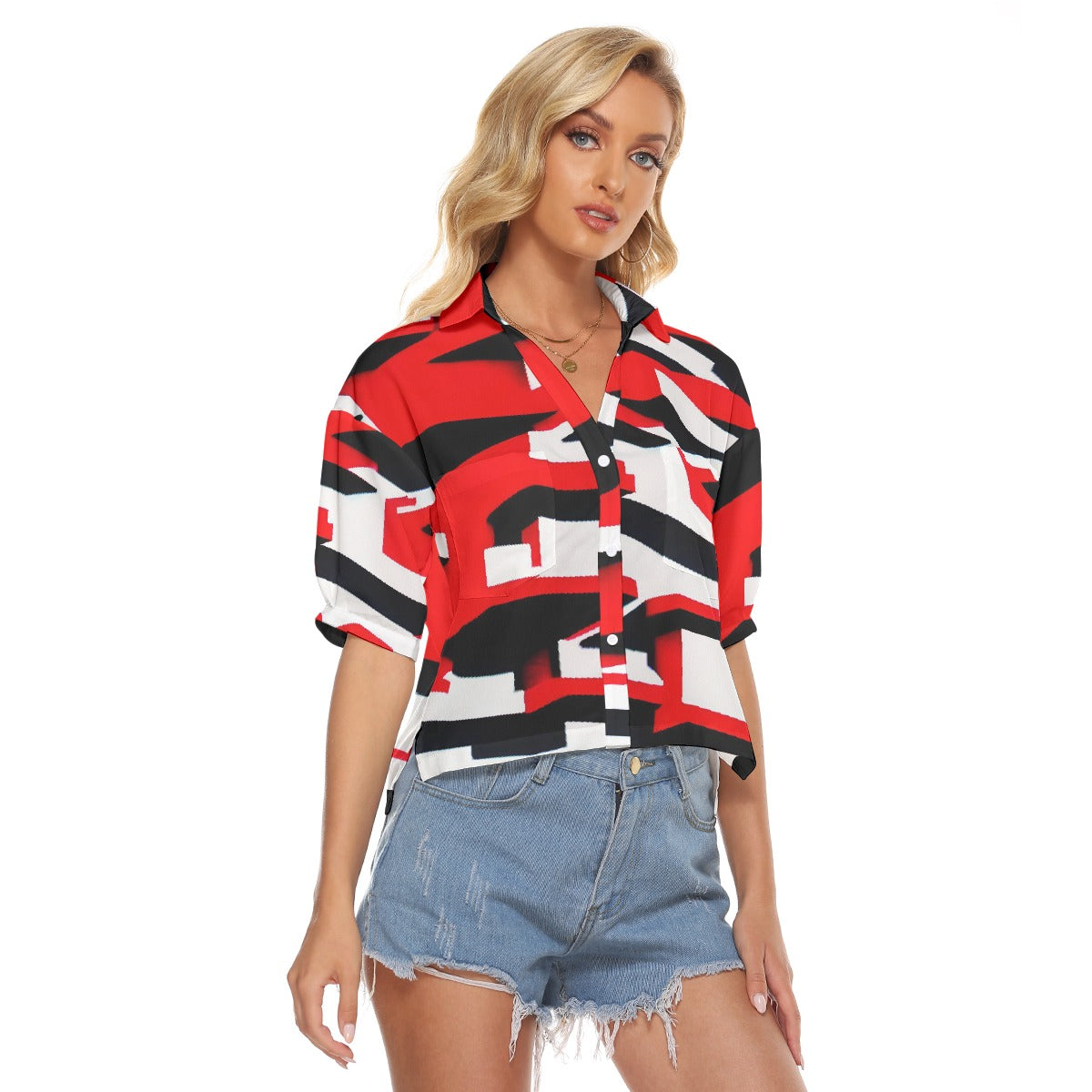 All-Over Print Women's V-neck Shirts