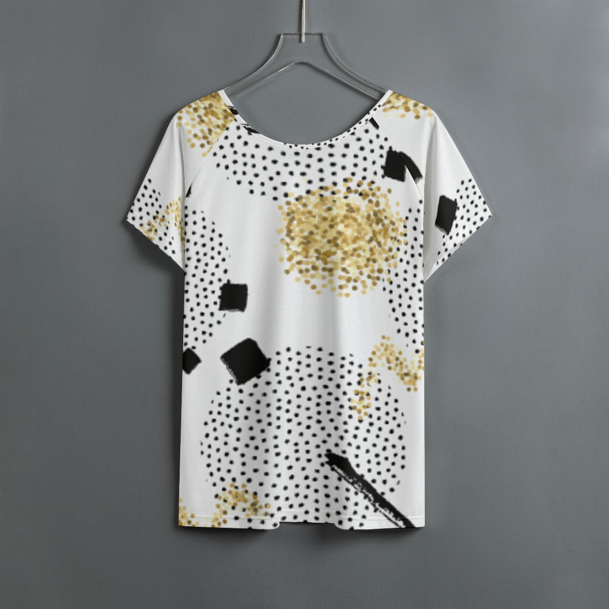 All-Over Print Women's Round Neck T-shirt With Raglan Sleeve