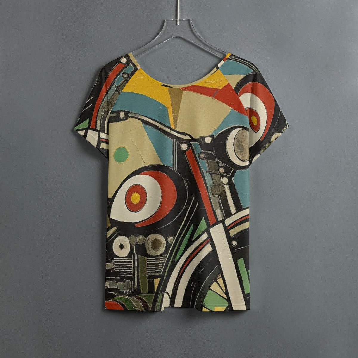 All-Over Print Women's Round Neck T-shirt With Raglan Sleeve