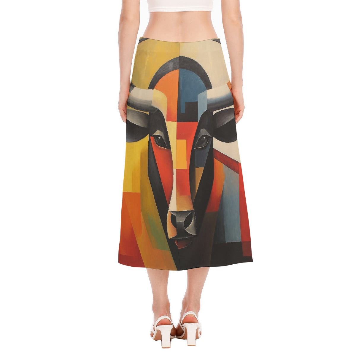 All-Over Print Women's High Slit Long Skirt