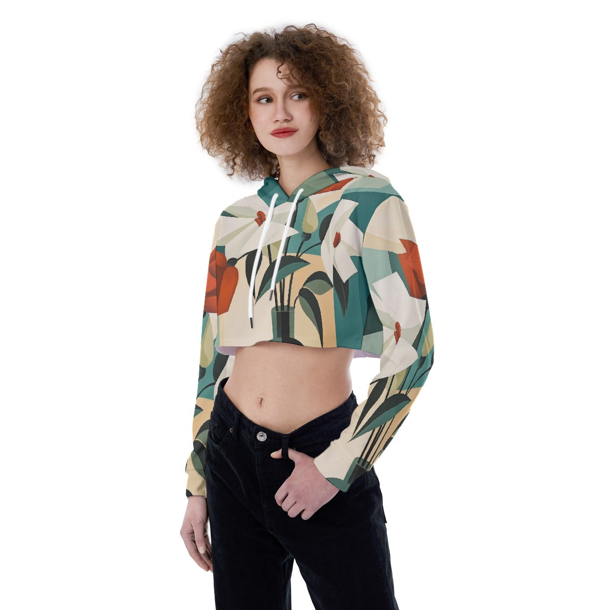 All-Over Print Women's Crop Top Hoodie