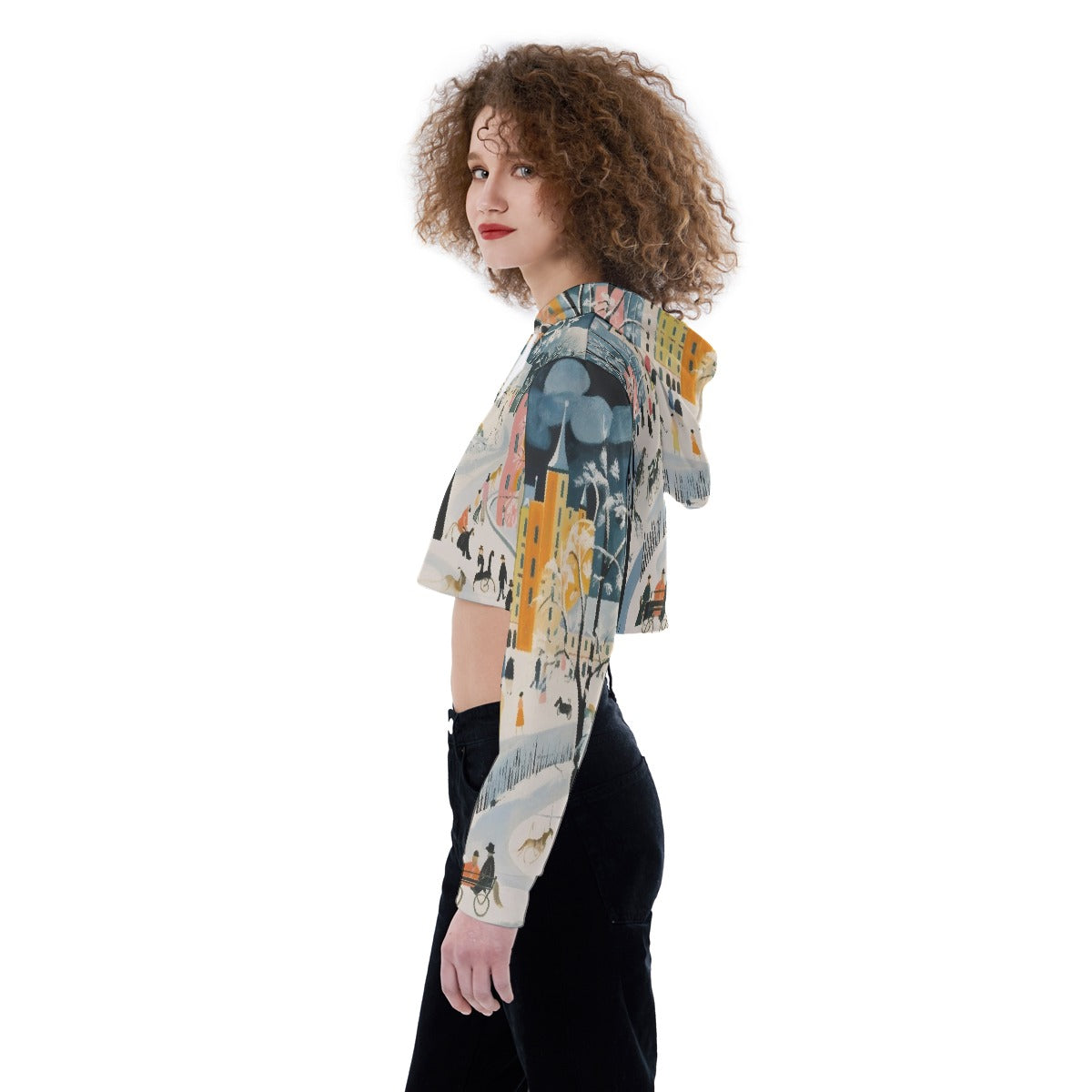 All-Over Print Women's Crop Top Hoodie