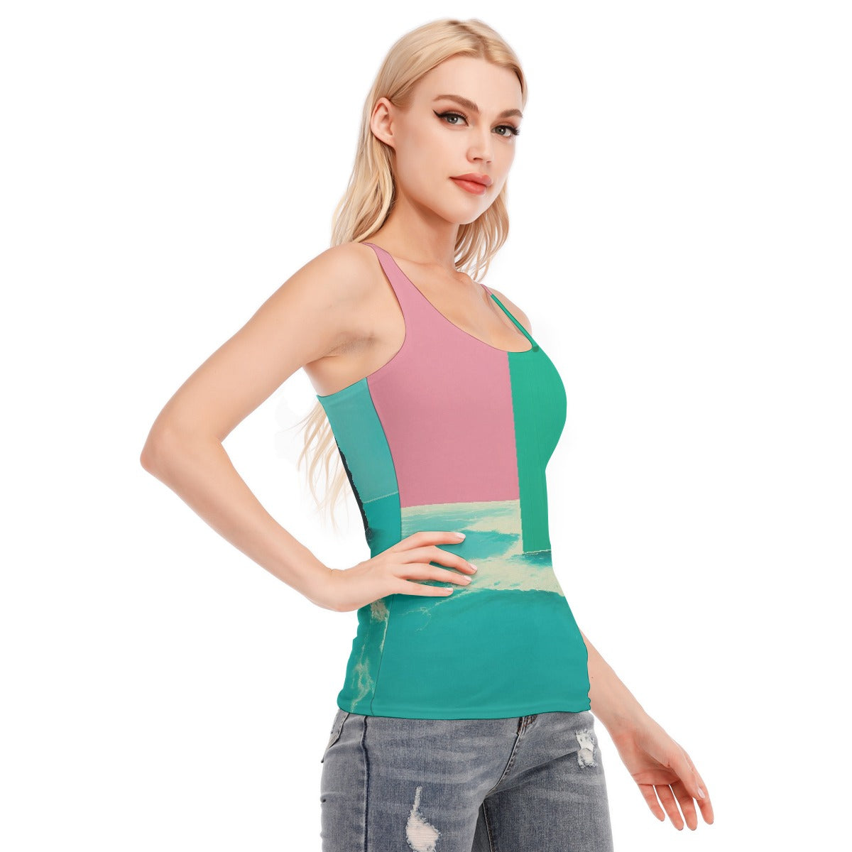 All-Over Print Women's Racer Vest | 190GSM Cotton