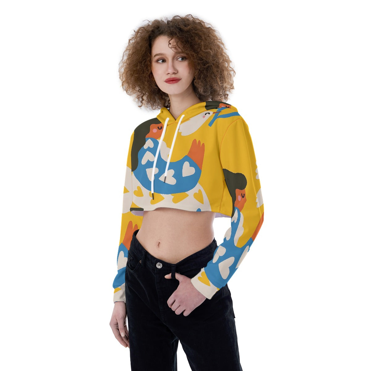 All-Over Print Women's Crop Top Hoodie