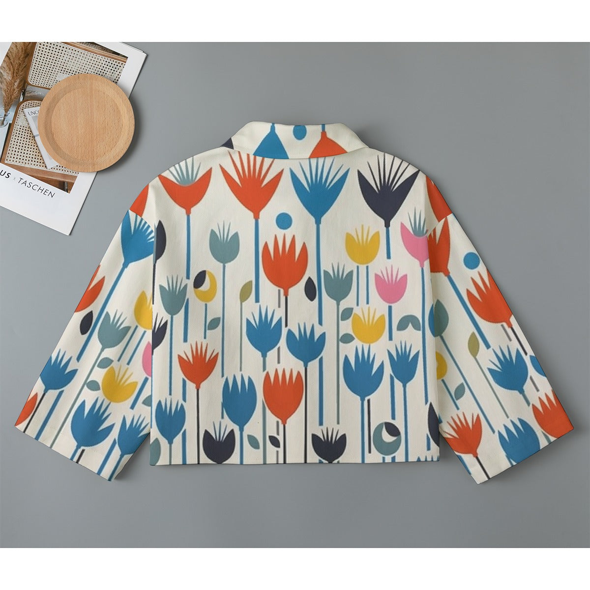 All-Over Print Women's Cropped Jacket | 245GSM Cotton