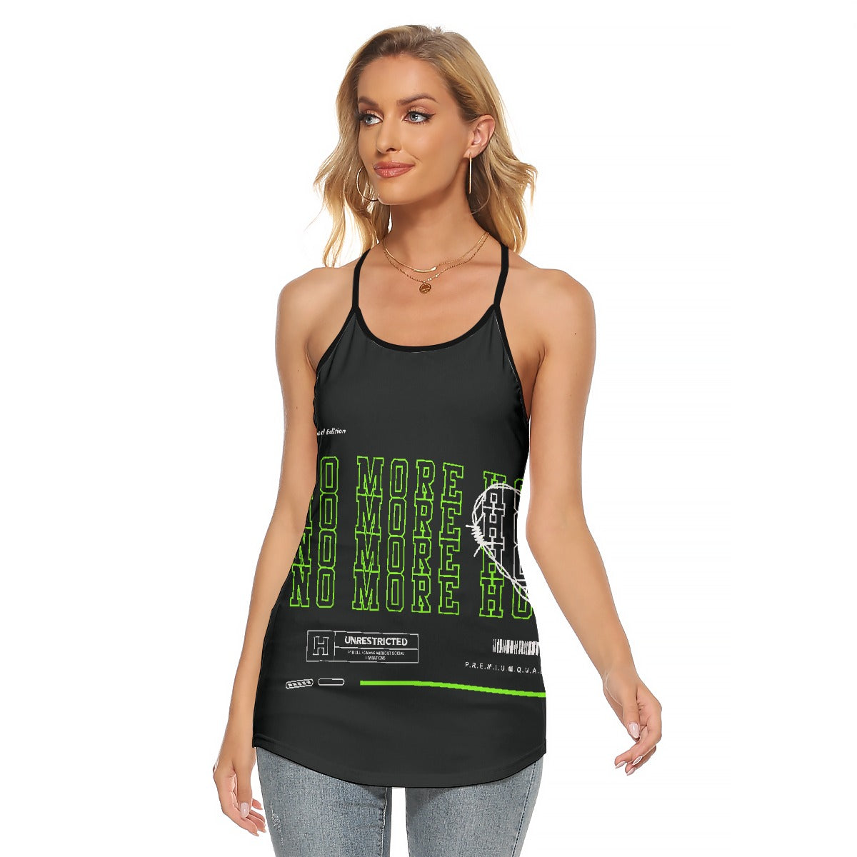 All-Over Print Women's Criss-Cross Open Back Tank Top