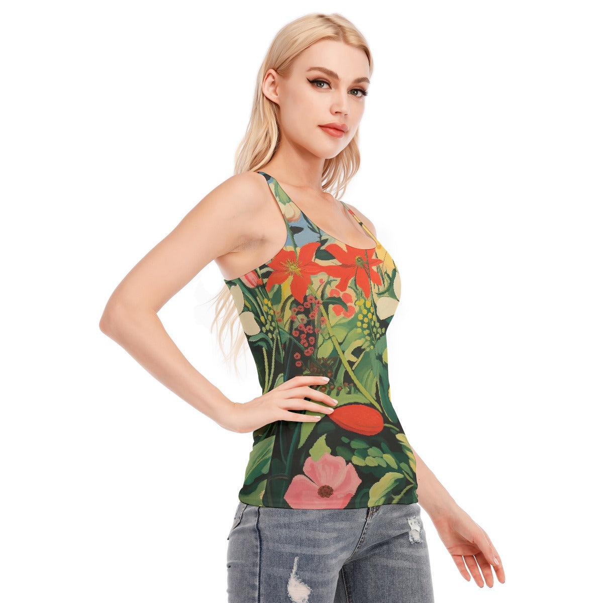 All-Over Print Women's Racer Vest | 190GSM Cotton