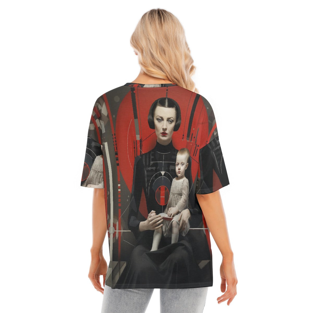All-Over Print Women's Short Sleeves T-shirt With Hem Split