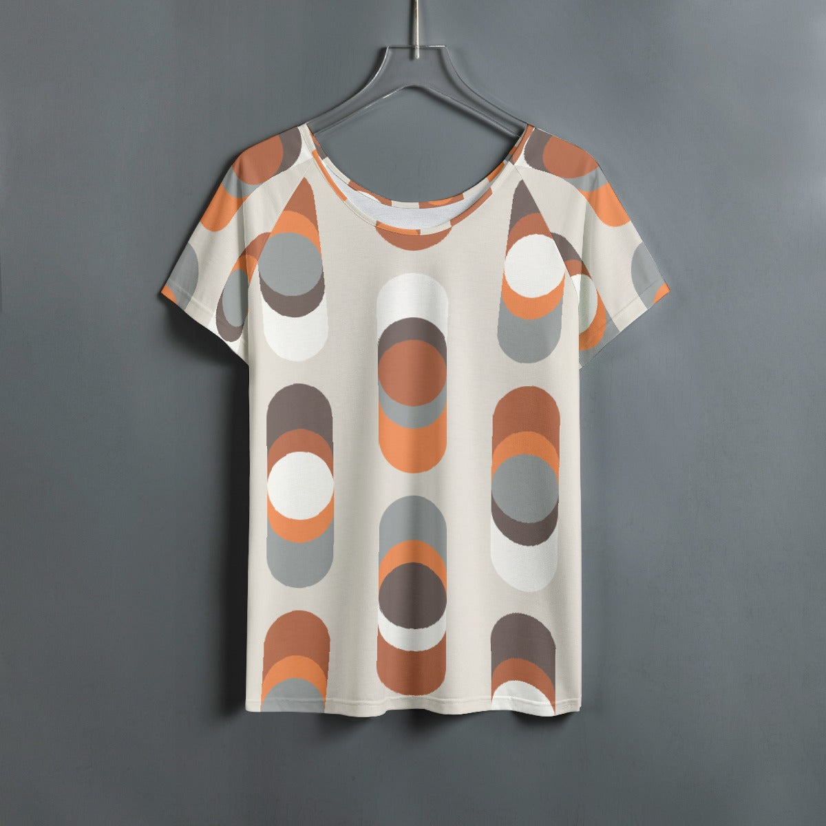 All-Over Print Women's Round Neck T-shirt With Raglan Sleeve