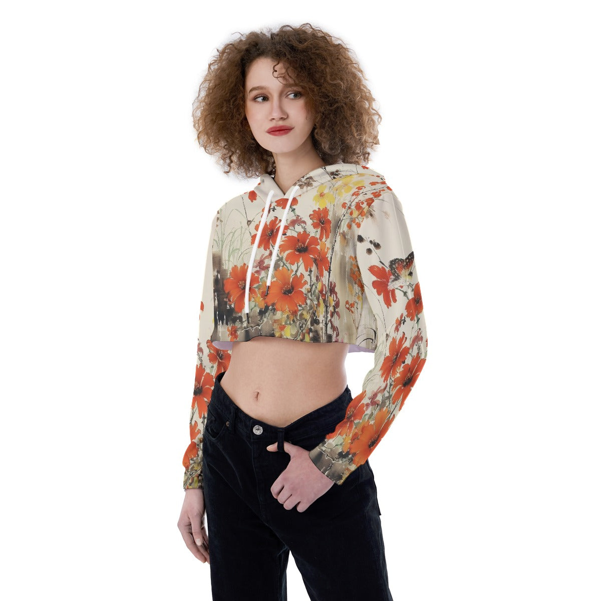 All-Over Print Women's Crop Top Hoodie