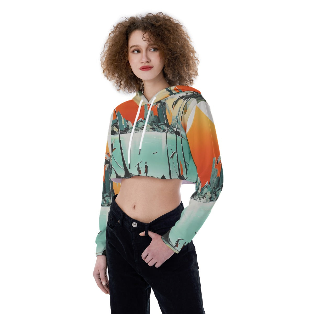 All-Over Print Women's Crop Top Hoodie