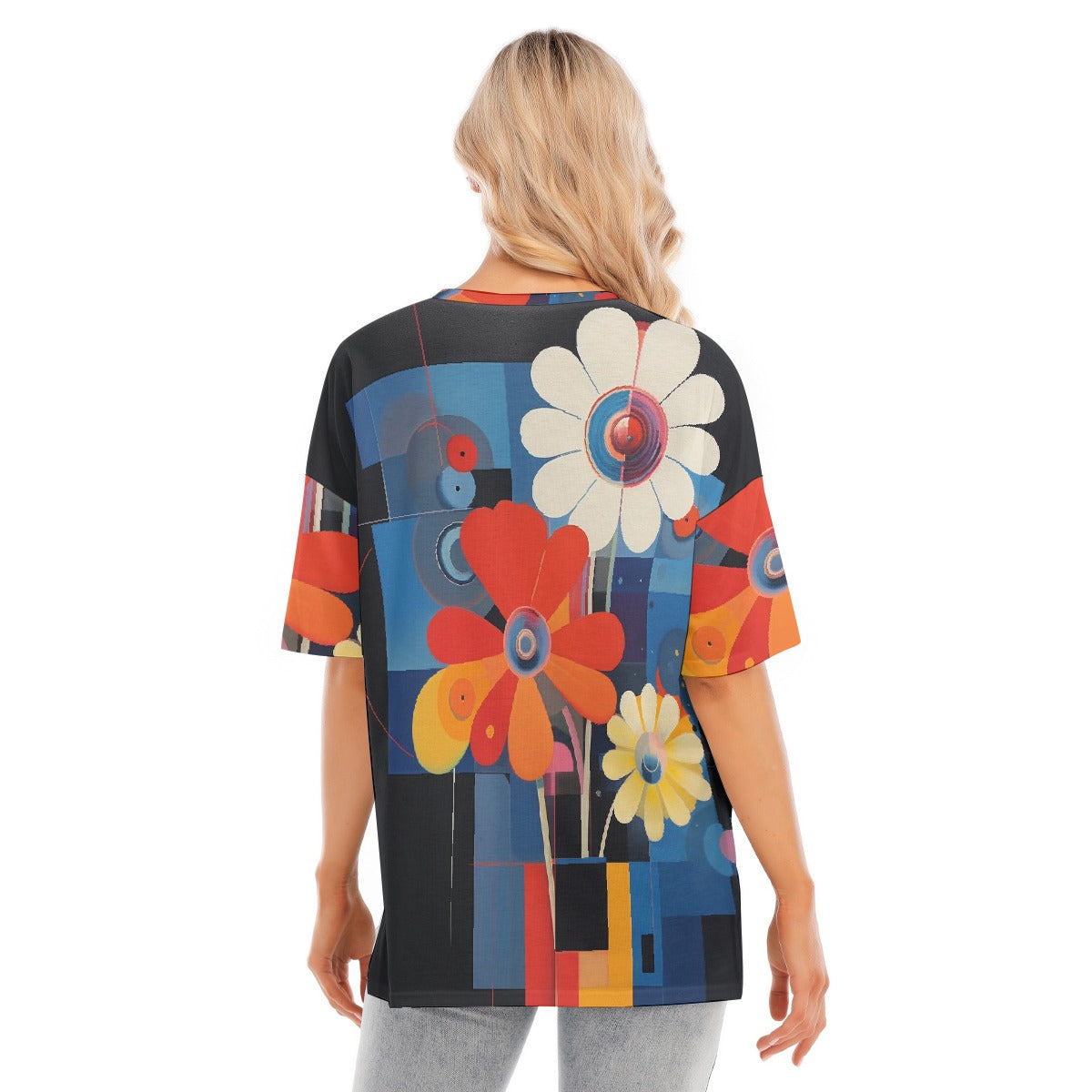 All-Over Print Women's Short Sleeves T-shirt With Hem Split