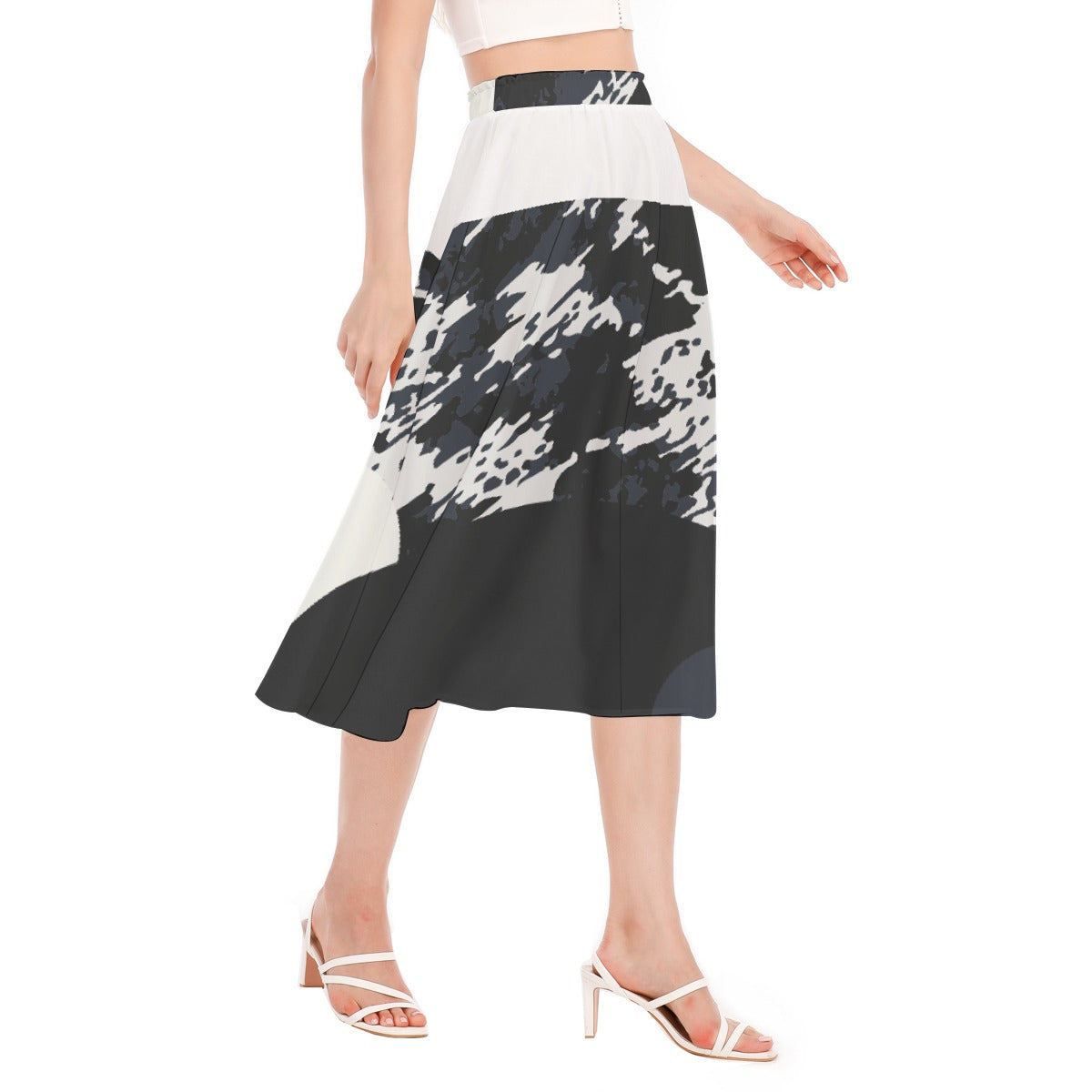 All-Over Print Women's Long Section Chiffon Skirt