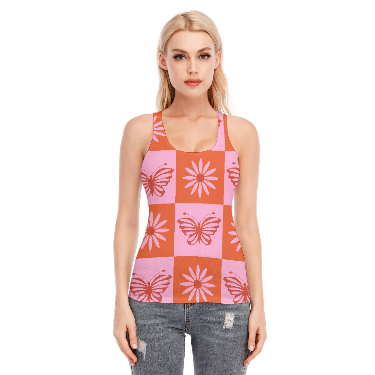 All-Over Print Women's Racer Vest | 190GSM Cotton