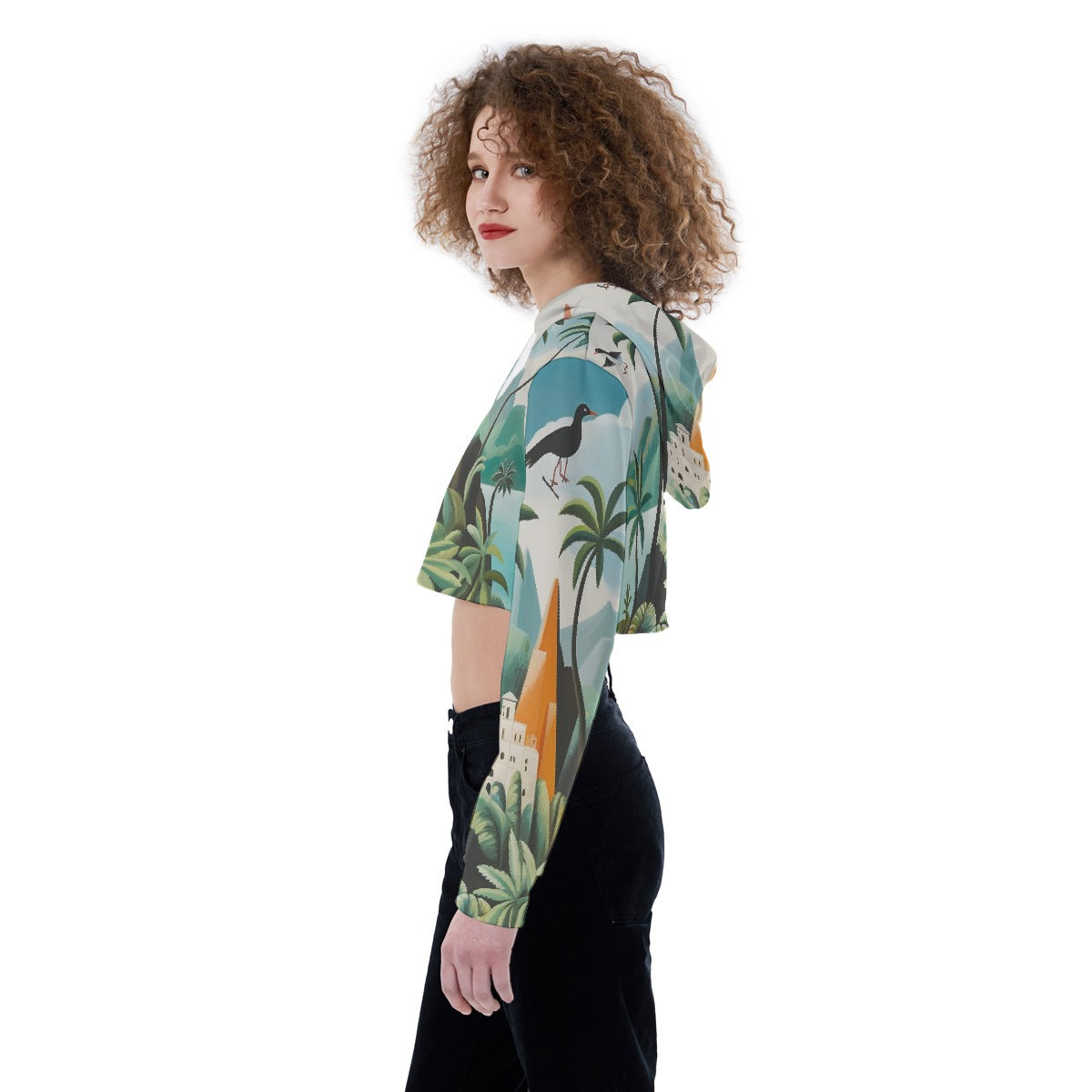 All-Over Print Women's Crop Top Hoodie