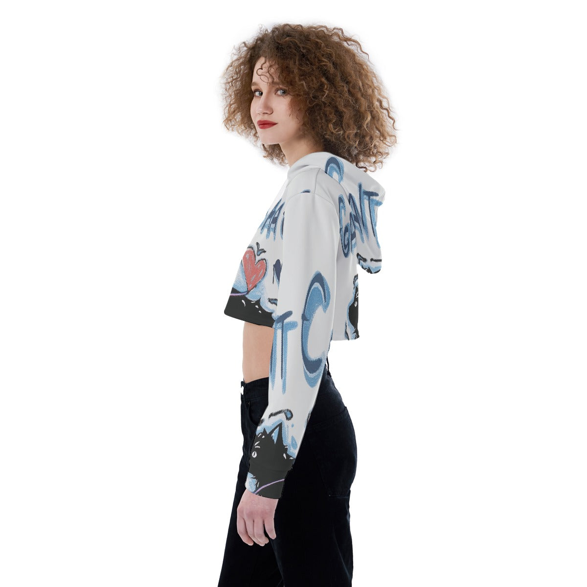 All-Over Print Women's Crop Top Hoodie
