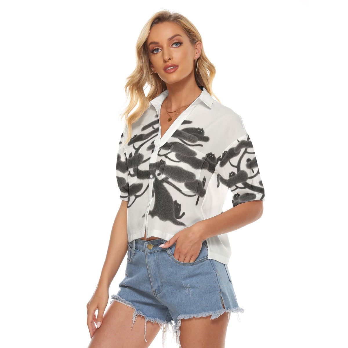 All-Over Print Women's V-neck Shirts