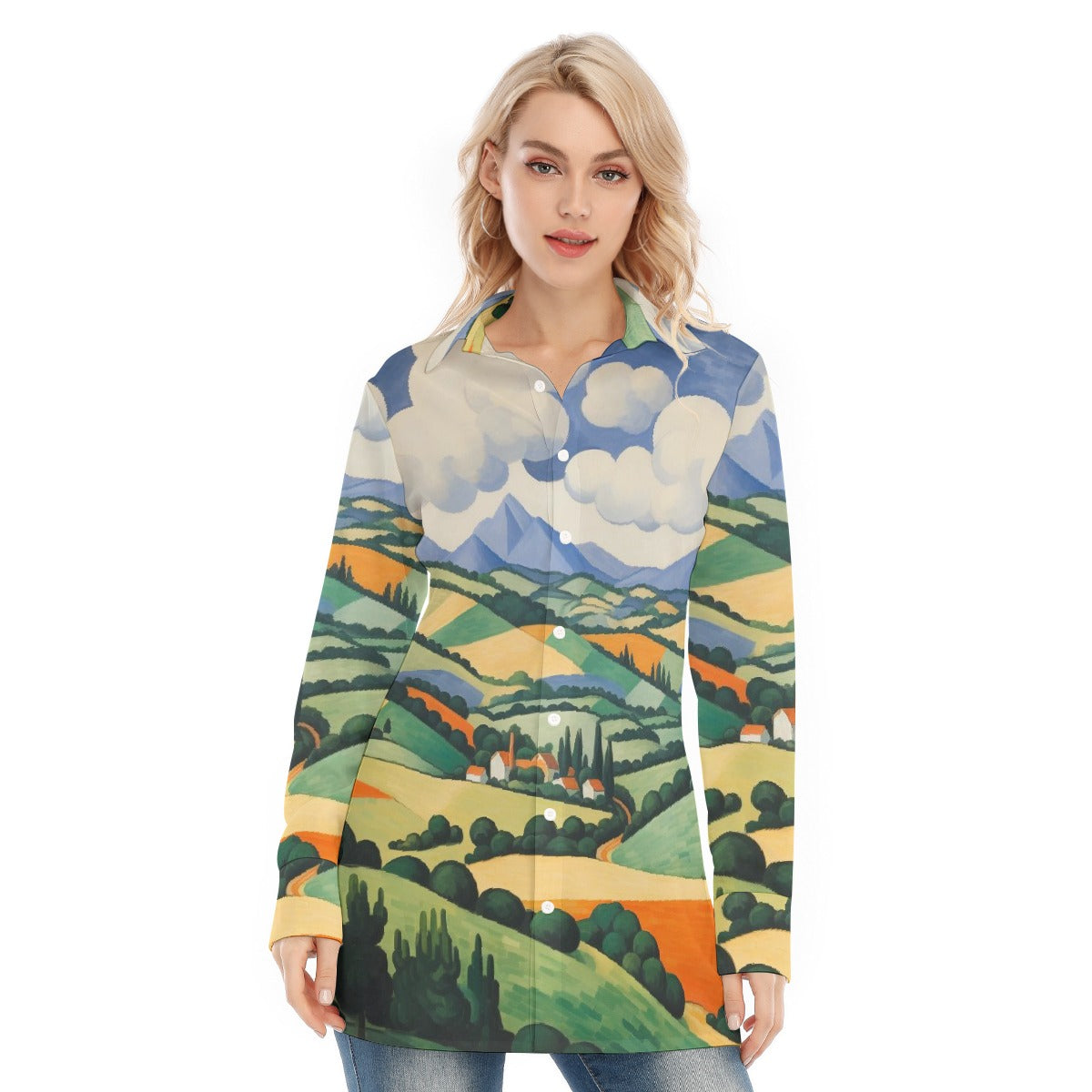 All-Over Print Women's Long Shirt