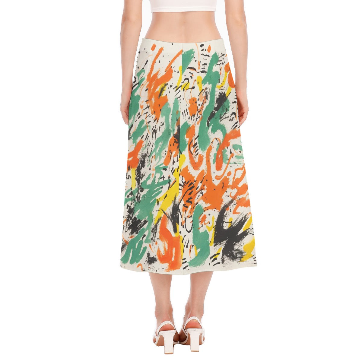 All-Over Print Women's High Slit Long Skirt