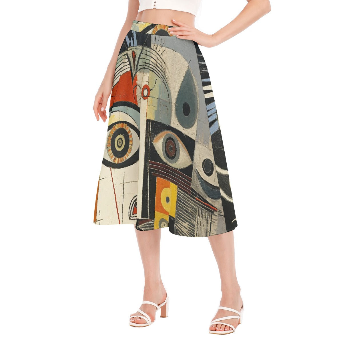 All-Over Print Women's Long Section Chiffon Skirt