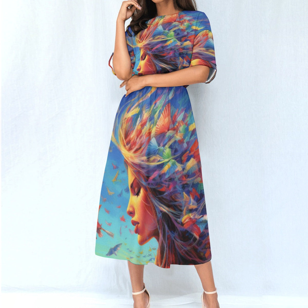 All-Over Print Women's Elastic Waist Dress