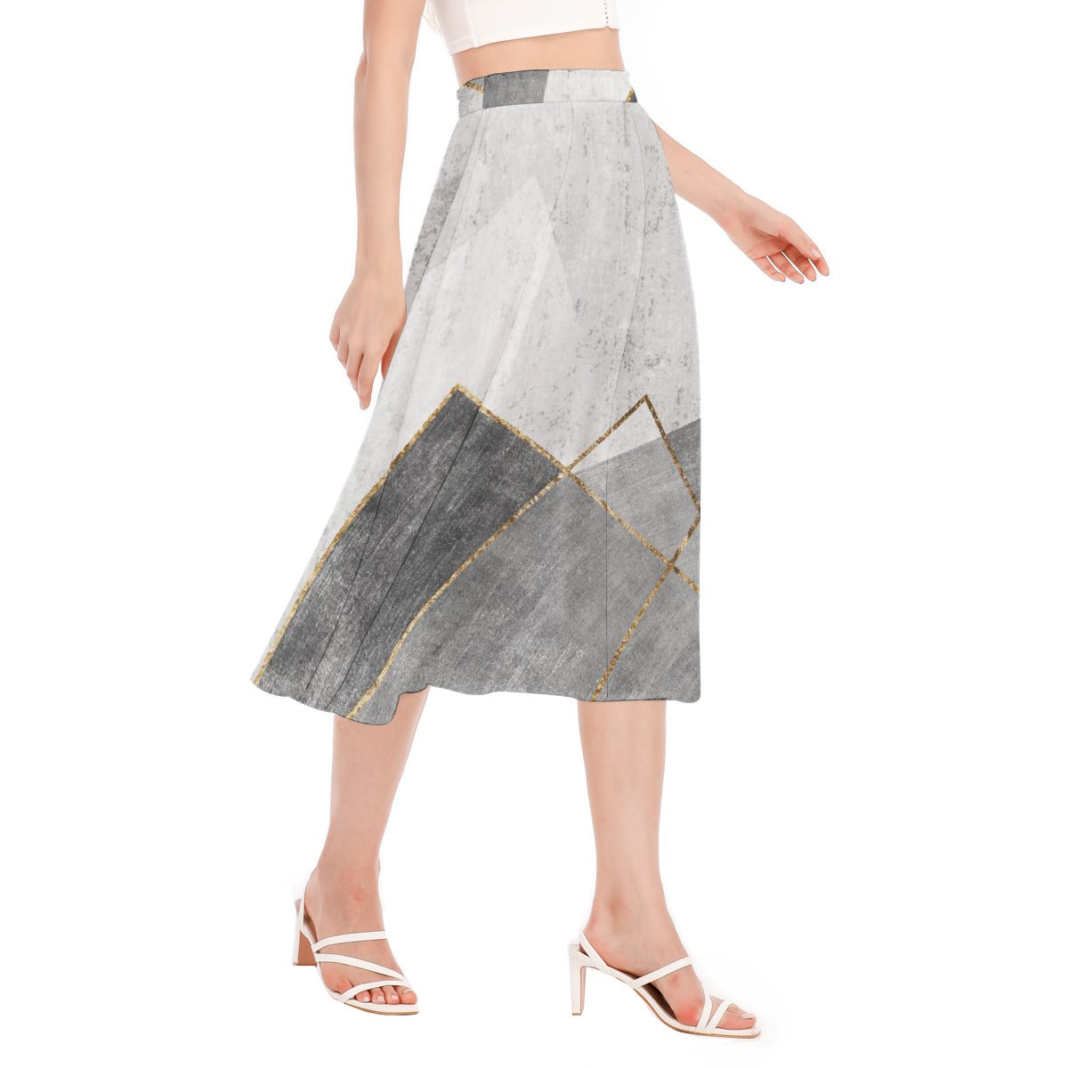 All-Over Print Women's Long Section Chiffon Skirt