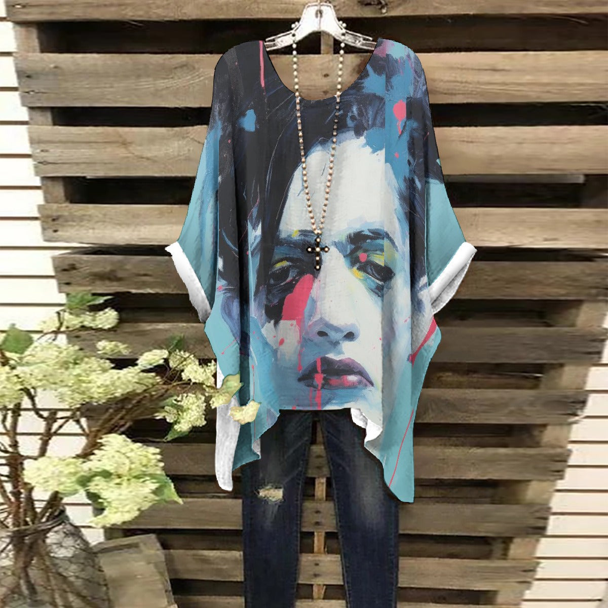 All-Over Print Women's Bat Sleeve Shirt