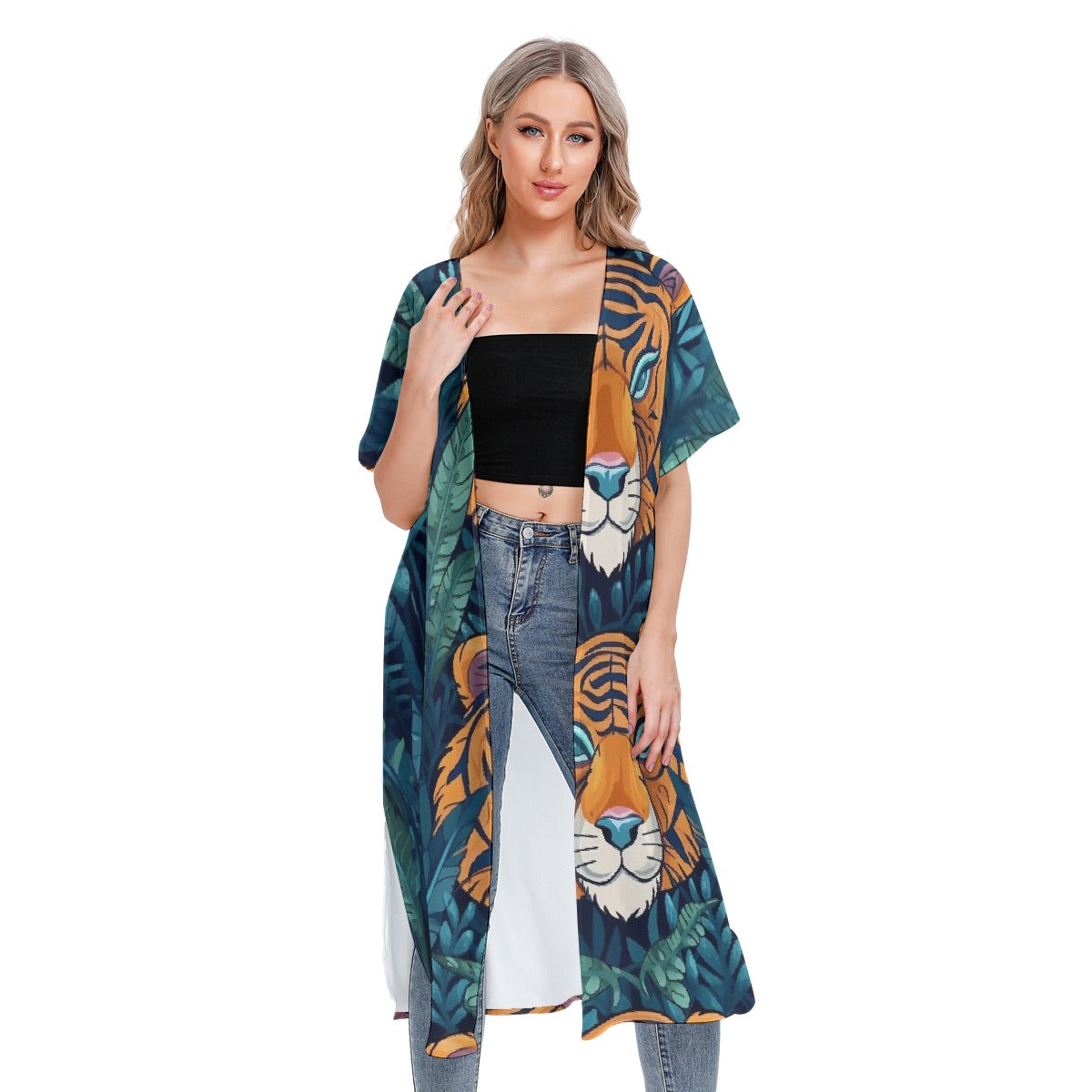 All-Over Print Women's Short Sleeve Cardigan