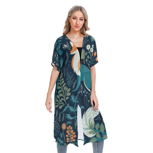 All-Over Print Women's Short Sleeve Cardigan