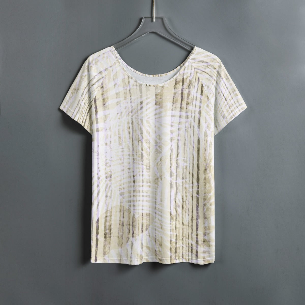 All-Over Print Women's Round Neck T-shirt With Raglan Sleeve