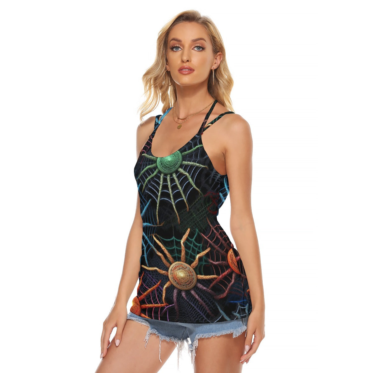 All-Over Print Women's Halter Top With Backless