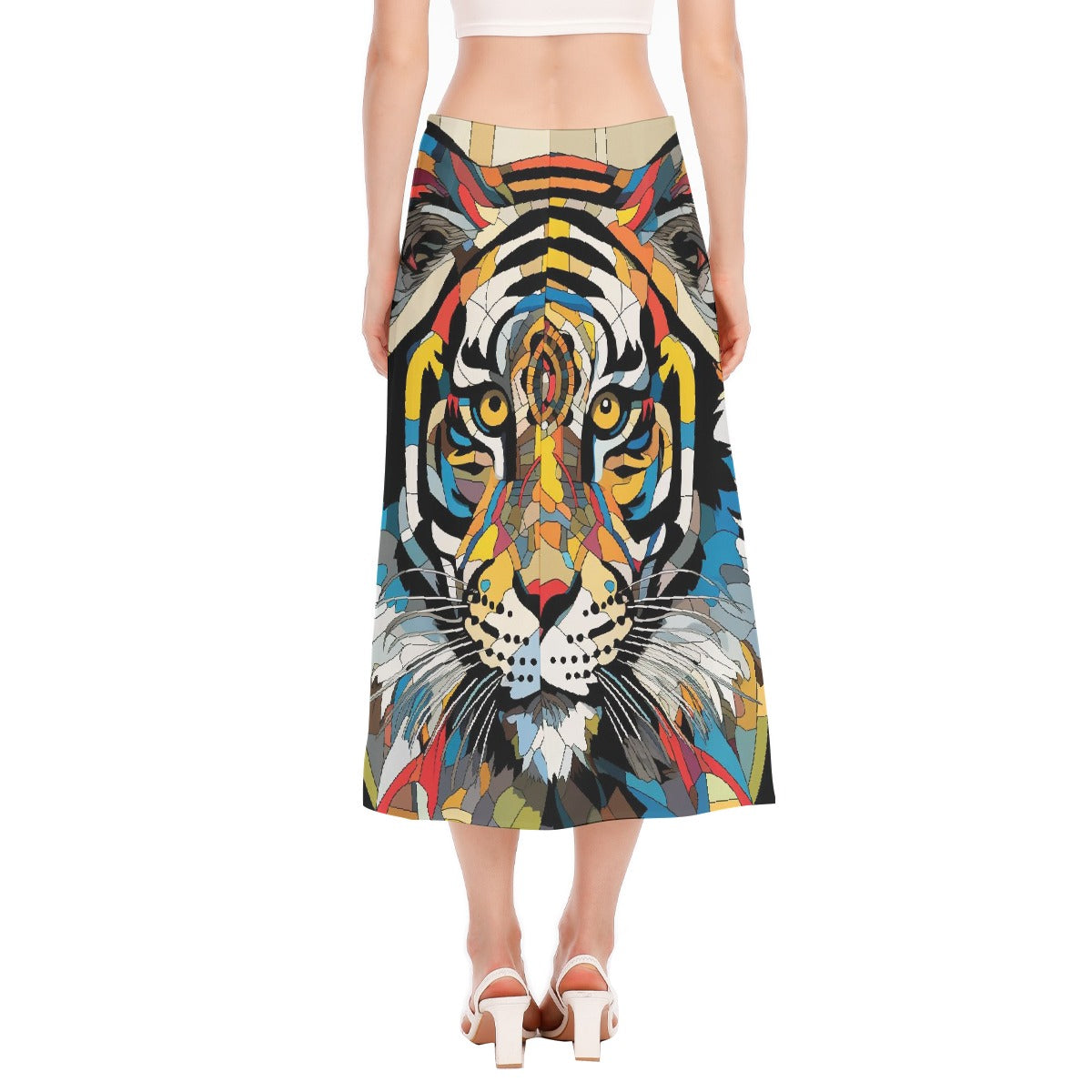 All-Over Print Women's High Slit Long Skirt