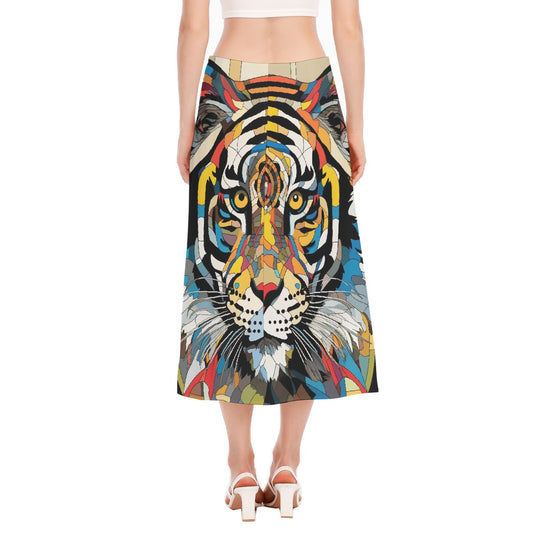 All-Over Print Women's High Slit Long Skirt