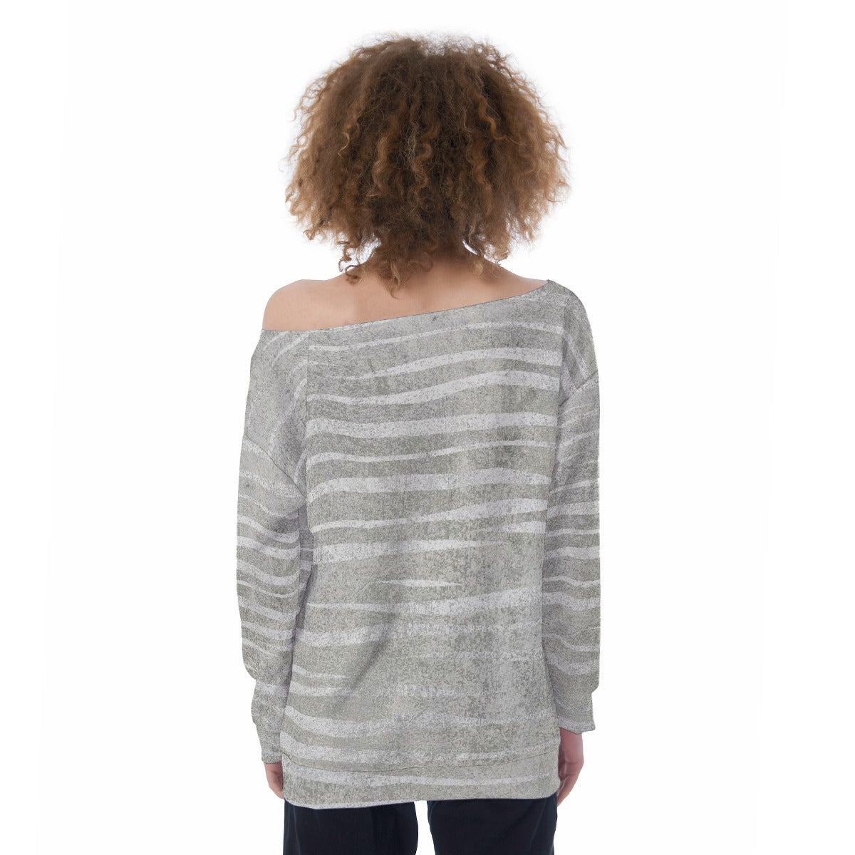 All-Over Print Oversized Women's Off-Shoulder Sweatshirt