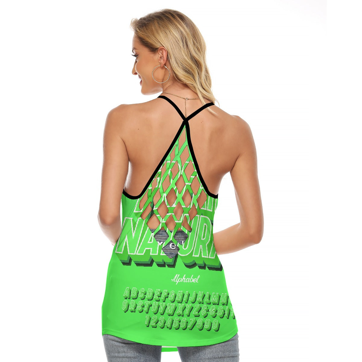 All-Over Print Women's Criss-Cross Open Back Tank Top