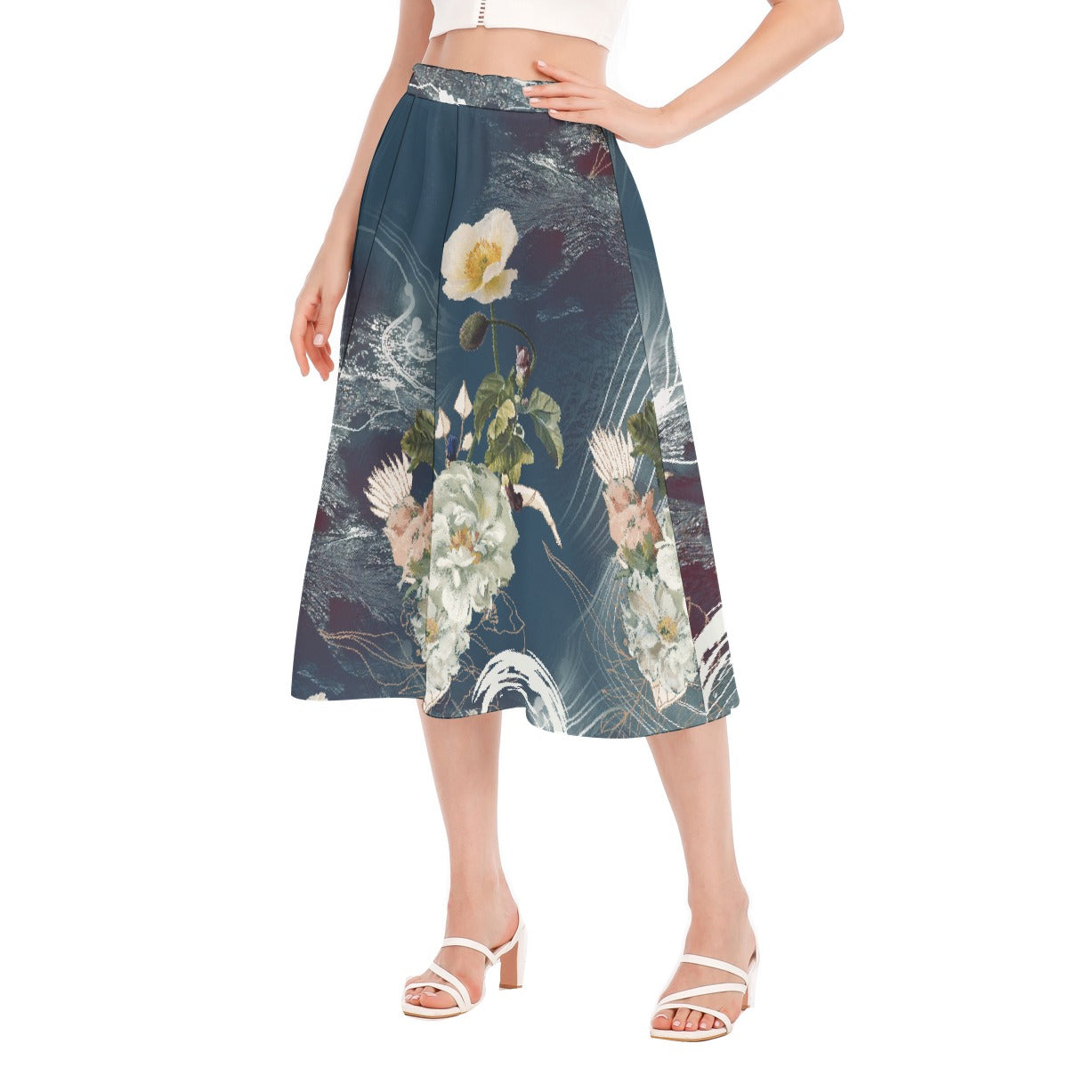 All-Over Print Women's Long Section Chiffon Skirt