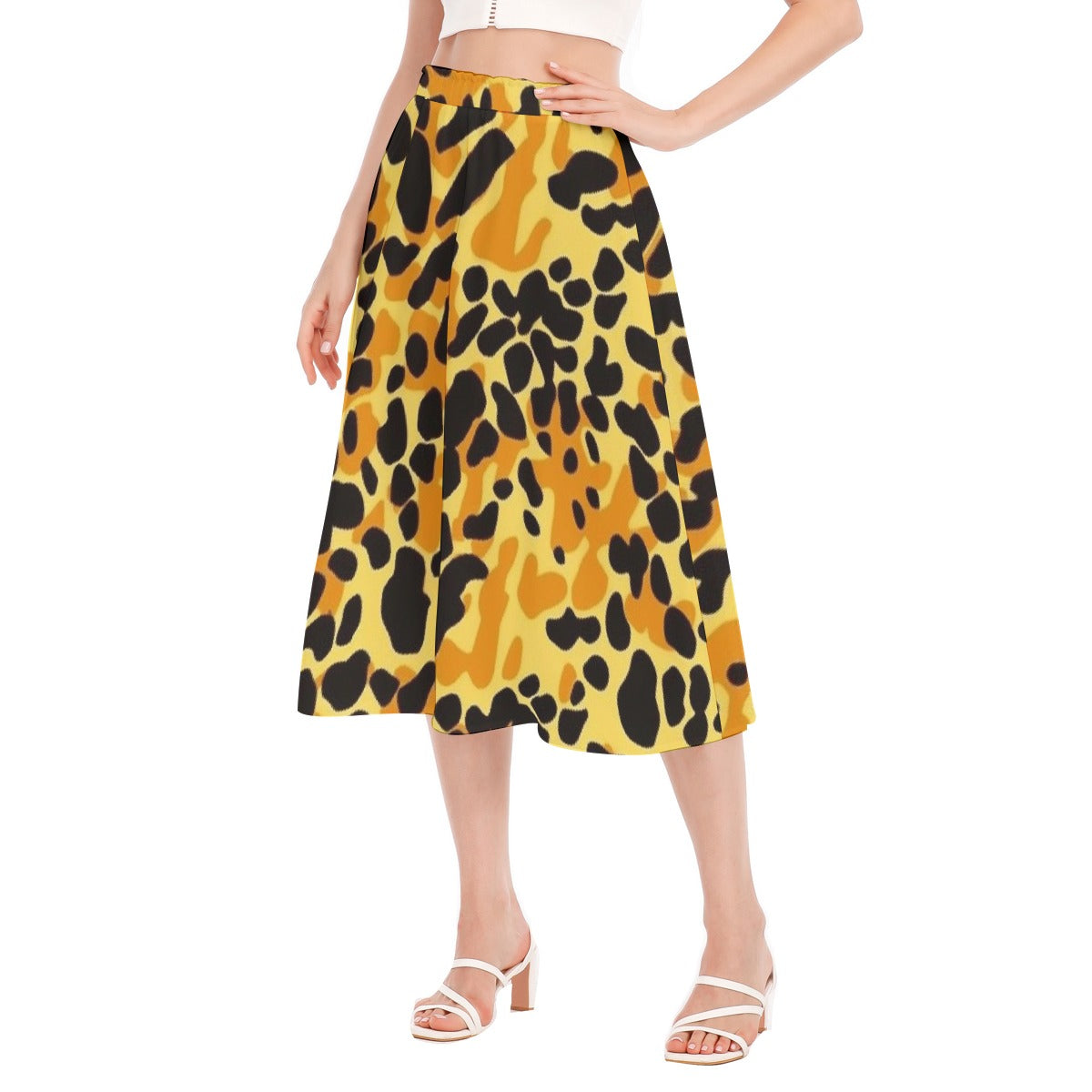 All-Over Print Women's Long Section Chiffon Skirt