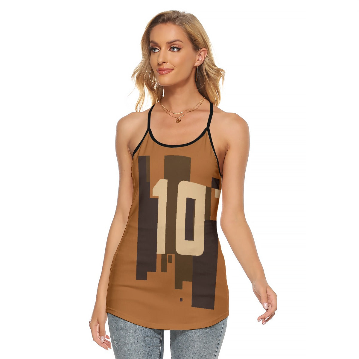 All-Over Print Women's Criss-Cross Open Back Tank Top