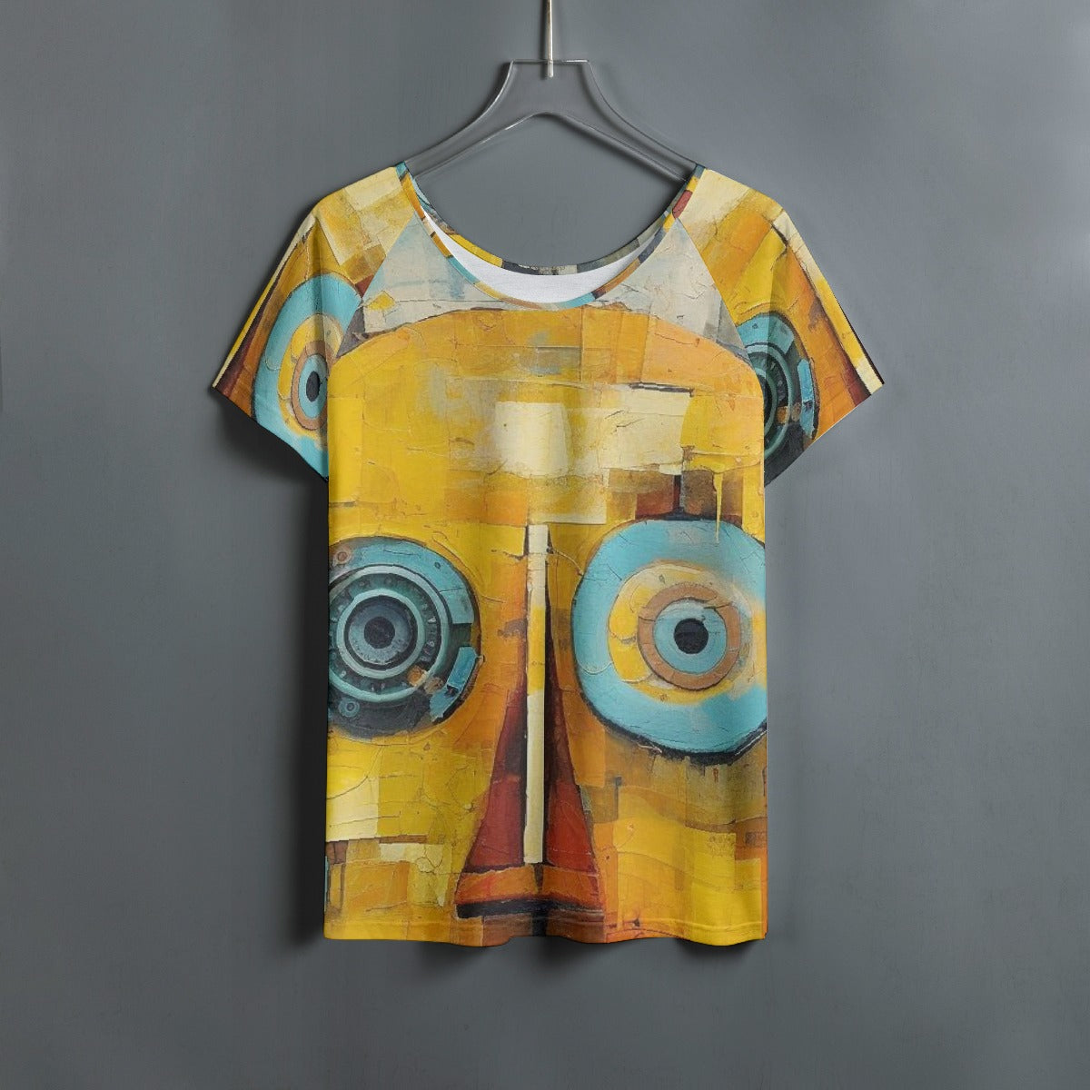 All-Over Print Women's Round Neck T-shirt With Raglan Sleeve