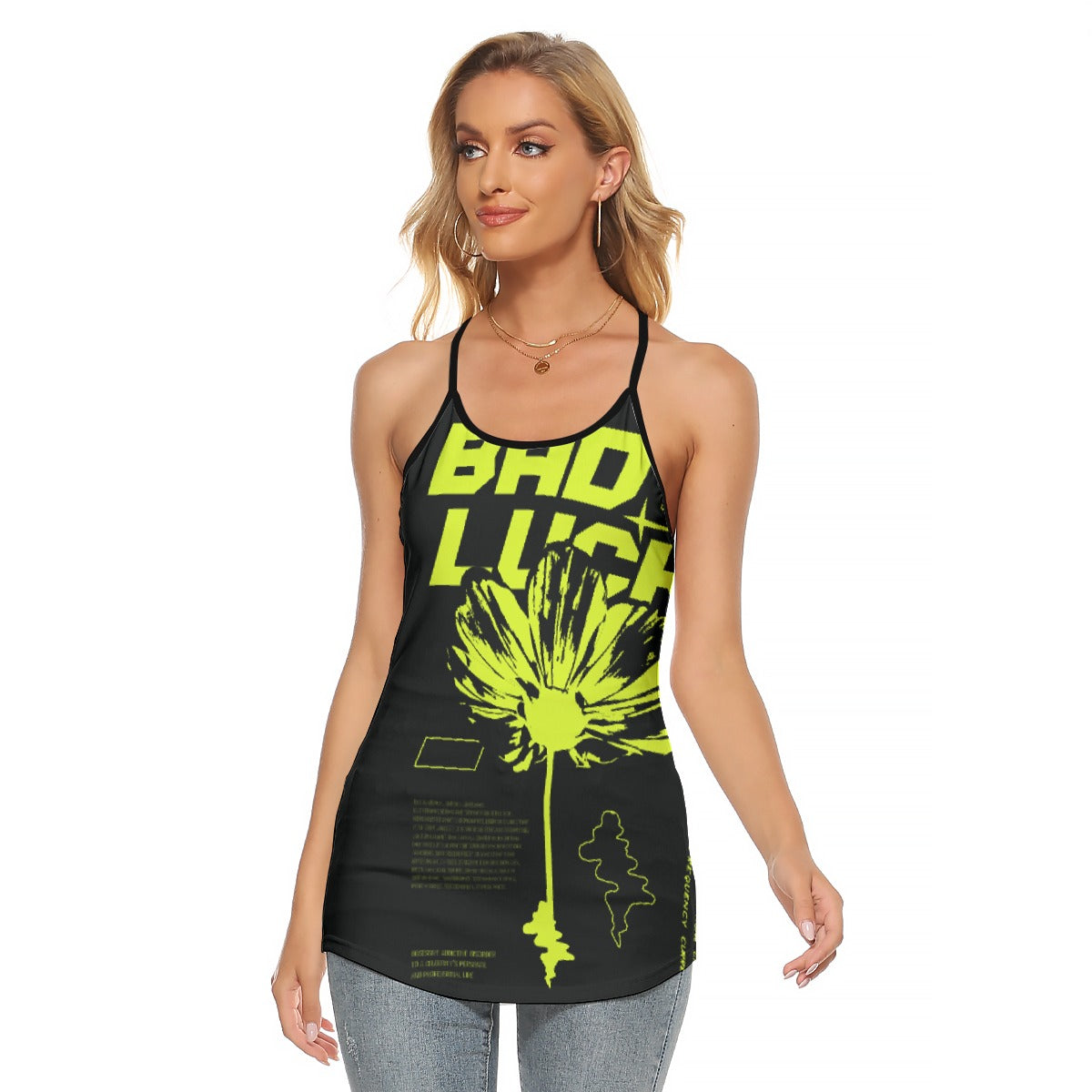 All-Over Print Women's Criss-Cross Open Back Tank Top